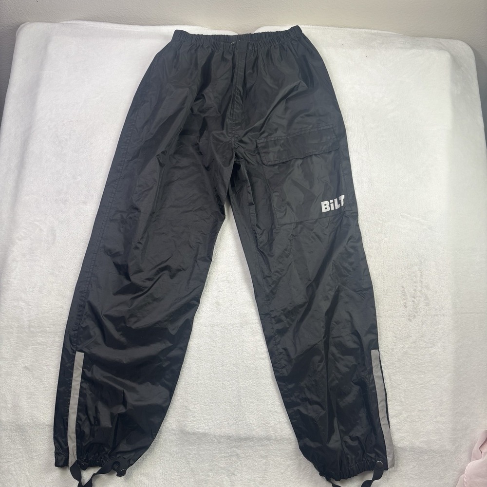 BiLT Black WIndbreaker Motorcycle Sweatpants Activewear Athletic Men's L/XL